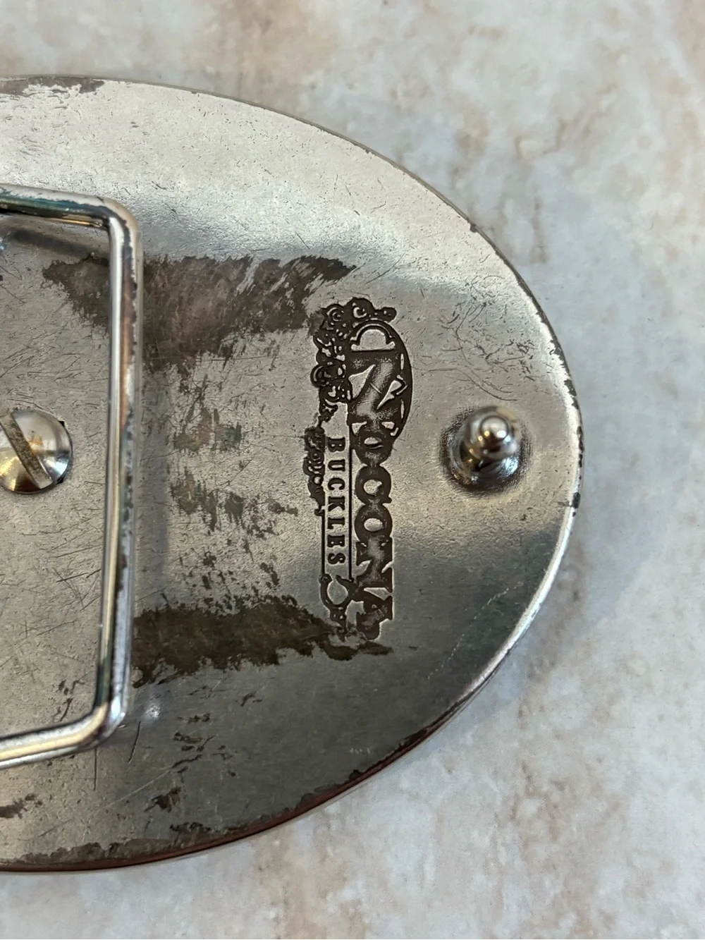 Nocona Fish Oval Belt Buckle with Brown & Black Inlay